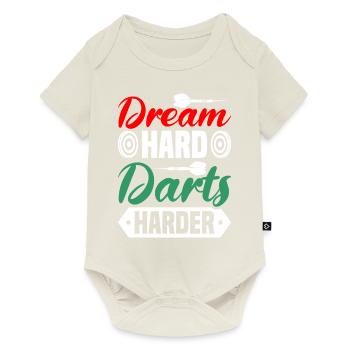 Dart Dartspieler Dartspiel Herren - Baby Premium Kurzarmbody - Naturweiß - Vorne