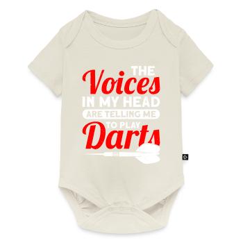 Dart Dartspieler Dartspiel Herren - Baby Premium Kurzarmbody - Naturweiß - Vorne