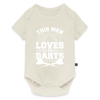 Dart Dartspieler Dartspiel Herren - Baby Premium Kurzarmbody - Naturweiß - Vorne