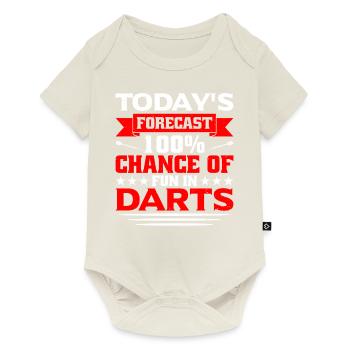 Dart Dartspieler Dartspiel Herren - Baby Premium Kurzarmbody - Naturweiß - Vorne