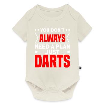 Dart Dartspieler Dartspiel Herren - Baby Premium Kurzarmbody - Naturweiß - Vorne