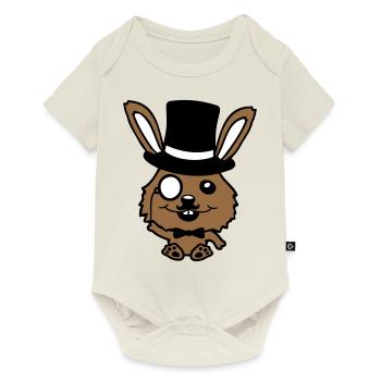 Sir Bunny Monocle Glasses Beard Top Hat Mr. Mr. - Baby Premium short-sleeve bodysuit - off white - Front