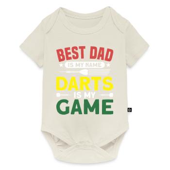 Dart Dartspieler Dartspiel Herren - Baby Premium Kurzarmbody - Naturweiß - Vorne