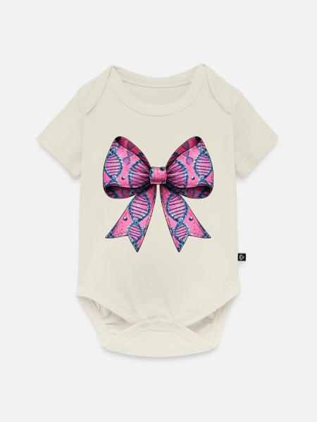 Coquette Bow Genealogie DNA-Muster - Baby Premium Kurzarmbody - Naturweiß
