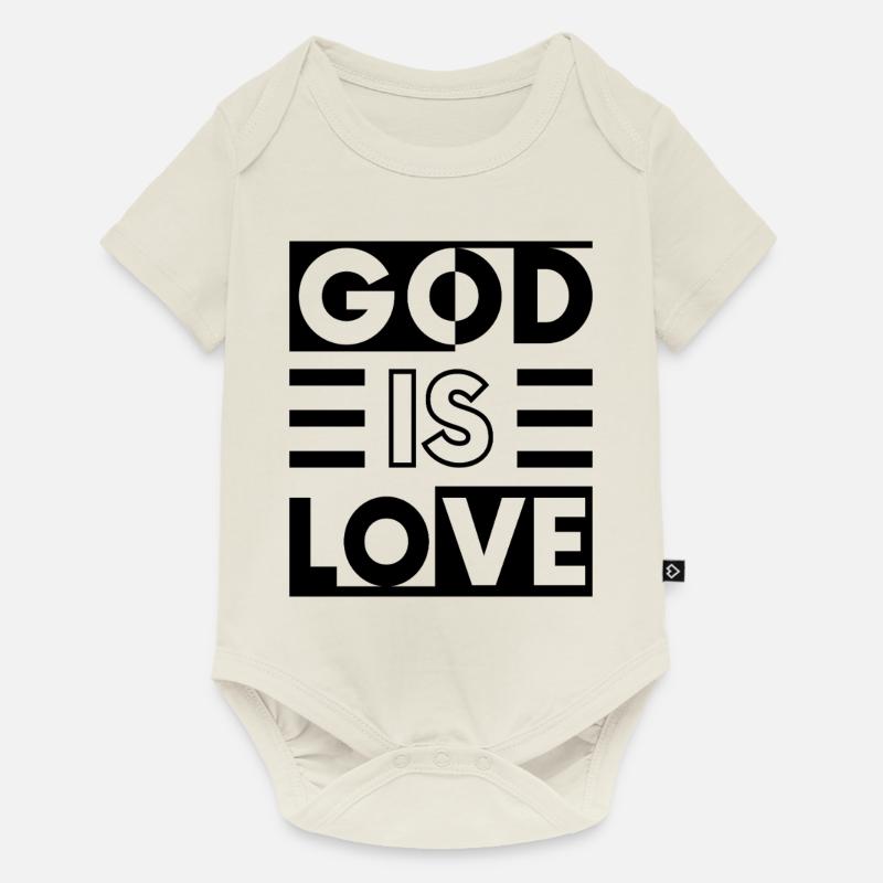Dieu est amour - Body à manches courtes Premium Bébé - blanc cassé