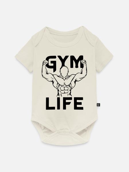 Leben im Fitnessstudio - Baby Premium Kurzarmbody - Naturweiß