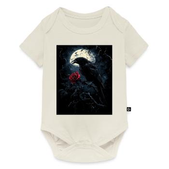 Raven Rose Moon Gloomy Gothic Black Crow - Baby Premium short-sleeve bodysuit - off white - Front