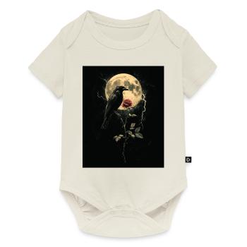 Raven Rose Moon Gloomy Gothic Black Crow - Baby Premium short-sleeve bodysuit - off white - Front