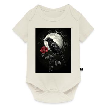 Raven Rose Moon Gloomy Gothic Black Crow - Baby Premium short-sleeve bodysuit - off white - Front