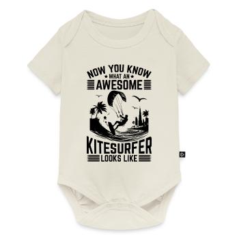 Now You Know What An Awesome Kitesurfer Looks Like - Baby Premium Kurzarmbody - Naturweiß - Vorne