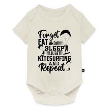 Kiteboarding - Oubliez, mangez et dormez - Body à manches courtes Premium Bébé - blanc cassé - Devant