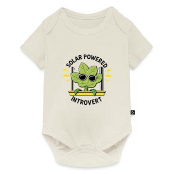 Solar Powered Introvert – Plant Joke - Baby Premium short-sleeve bodysuit - off white - Front