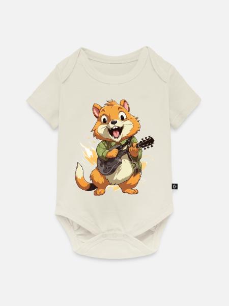 Harmonische Eichhörnchen-Serenade - Baby Premium Kurzarmbody - Naturweiß