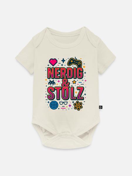 Nerdig & Stolz - Baby Premium Kurzarmbody - Naturweiß
