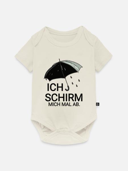 lustiger Regenschirm Slogan - Baby Premium Kurzarmbody - Naturweiß