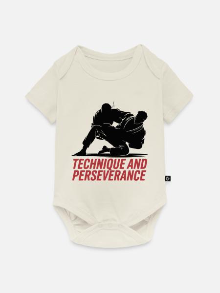 TECHNIK UND AUSDAUER - Baby Premium Kurzarmbody - Naturweiß