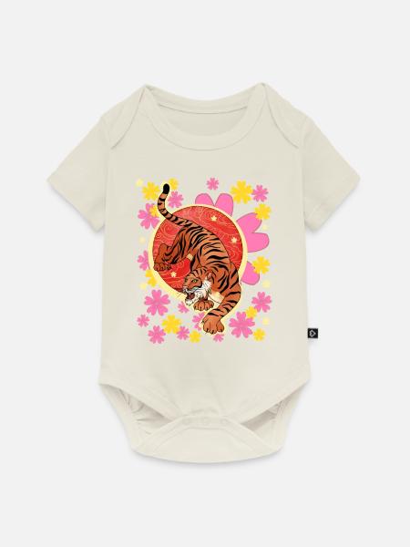 Tiger national day - Baby Premium Kurzarmbody - Naturweiß