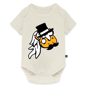 Cheval Sir Lord Rich Monocle Lunettes Chapeau haut de forme - Body à manches courtes Premium Bébé - blanc cassé - Devant
