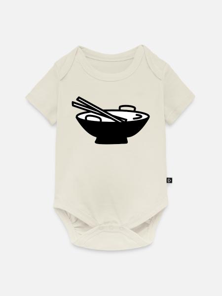 asiatisches Essen - Baby Premium Kurzarmbody - Naturweiß