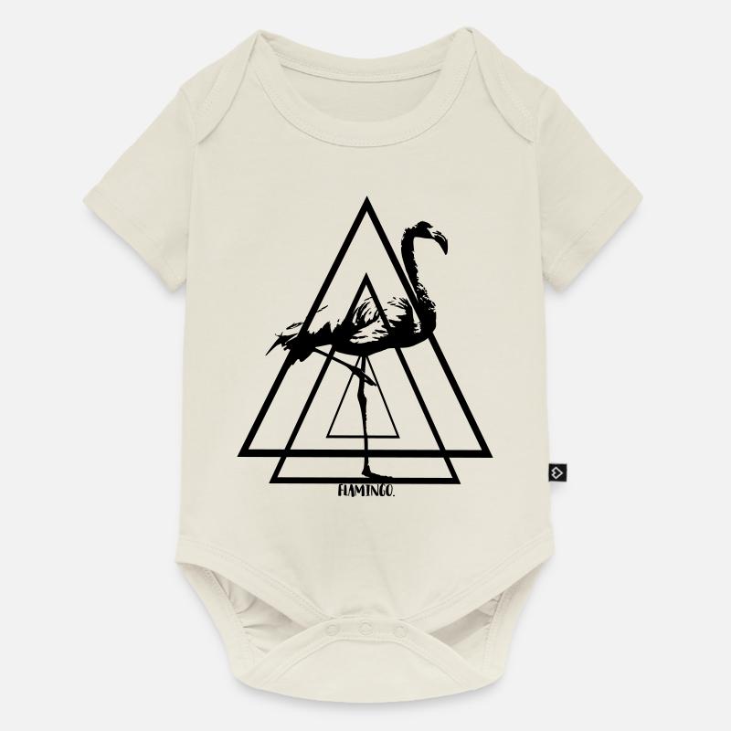 Flamingo. - Body à manches courtes Premium Bébé - blanc cassé