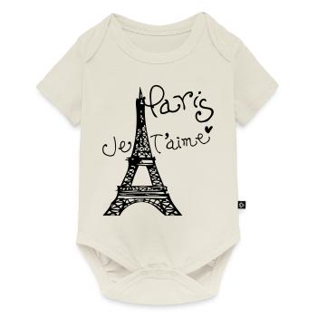 Paris Je T'aime Eiffel tower - Baby Premium short-sleeve bodysuit - off white - Front