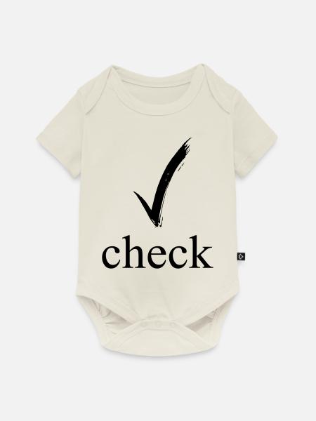 check - Baby Premium Kurzarmbody - Naturweiß