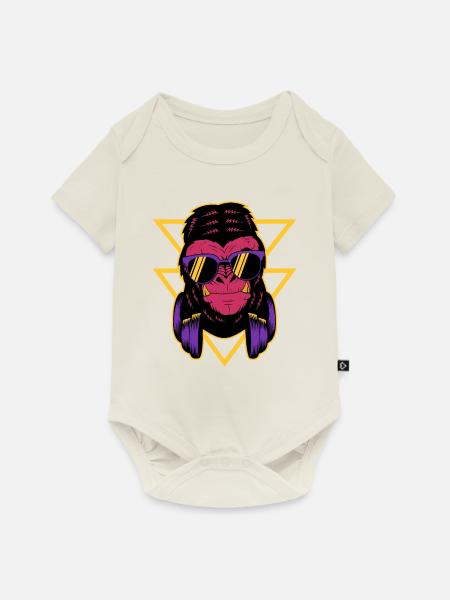 Gorilla Cool - Baby Premium Kurzarmbody - Naturweiß