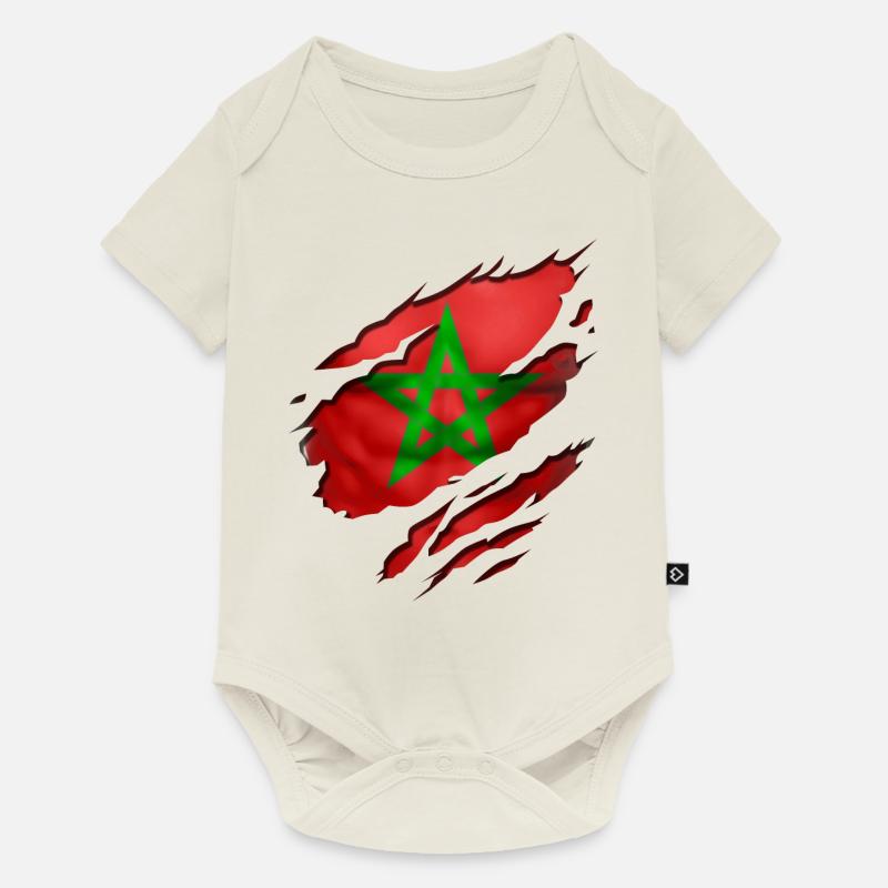 morocco maroc - Body à manches courtes Premium Bébé - blanc cassé