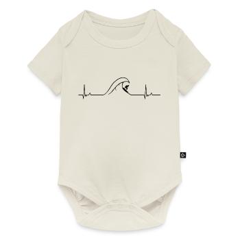 Surfer heartbeat - Baby Premium short-sleeve bodysuit - off white - Front