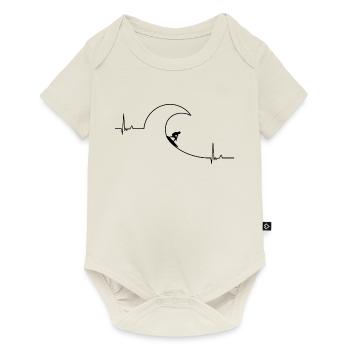 Battement de coeur de surf - Body à manches courtes Premium Bébé - blanc cassé - Devant