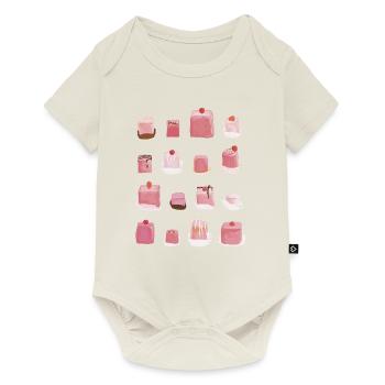 Zuckersüße rosa Punschkrapferl - Baby Premium Kurzarmbody - Naturweiß - Vorne