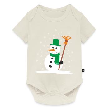 Bonhomme de neige de Noël - Body à manches courtes Premium Bébé - blanc cassé - Devant