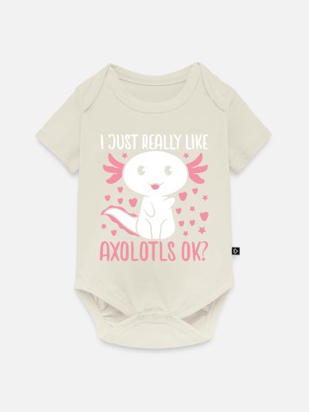 Axolotl - Baby Premium Kurzarmbody - Naturweiß