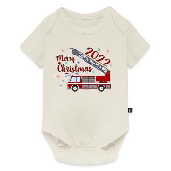 Camion de pompiers Joyeux Noël 2022 - Body à manches courtes Premium Bébé - blanc cassé - Devant
