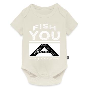 Blagues Amoureux des dinosaures Poissons Dinosaures Noël - Body à manches courtes Premium Bébé - blanc cassé - Devant