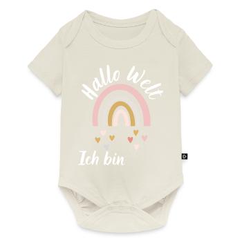 Hallo mein name ist / Hallo ich heiße baby Mädchen - Baby Premium Kurzarmbody - Naturweiß - Vorne