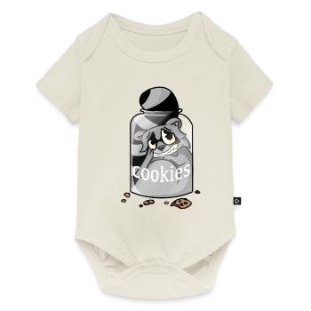 Raton laveur, Sketchlu, Chemise , Mignon, Animaux, Enfants - Body à manches courtes Premium Bébé - blanc cassé - Devant