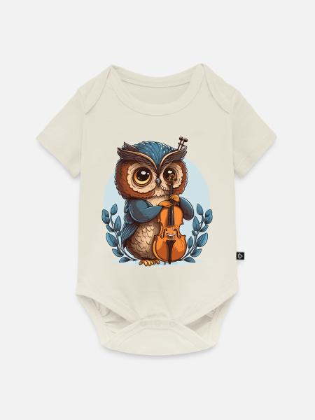 Klassische Eule - Baby Premium Kurzarmbody - Naturweiß