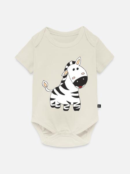 zebra - Baby Premium Kurzarmbody - Naturweiß