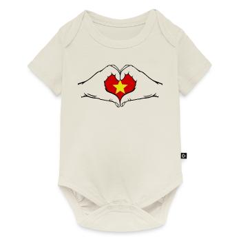 Vietnam Heart Shape - Baby Premium short-sleeve bodysuit - off white - Front