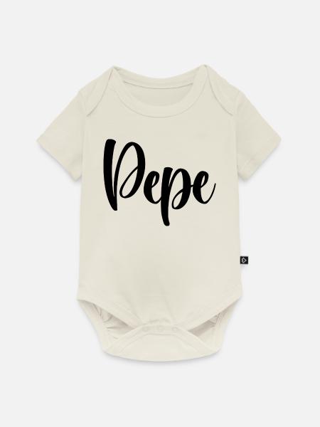 Name - Pepe - Baby Premium Kurzarmbody - Naturweiß