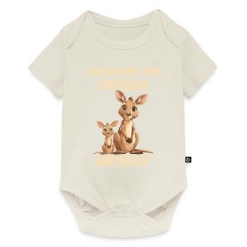 Ich werde ein großer Bruder Känguru - Baby Premium Kurzarmbody - Naturweiß - Vorne
