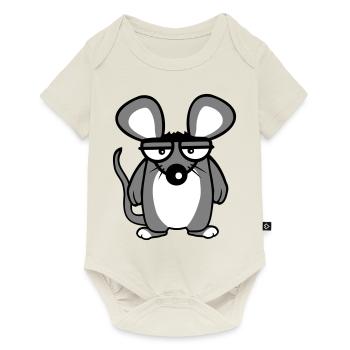 Mouse looks angry angry frustrated angry aggressive - Baby Premium short-sleeve bodysuit - off white - Front