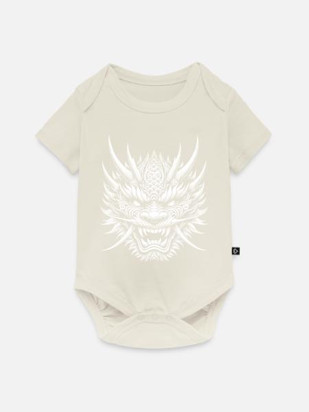 Drachenmaske - Baby Premium Kurzarmbody - Naturweiß