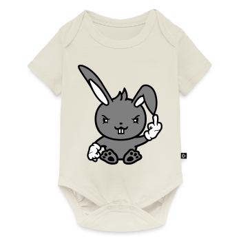 Lapin Majeur Montrer Méchant Coquin Insultant - Body à manches courtes Premium Bébé - blanc cassé - Devant