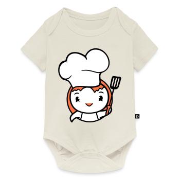 Bird Chef Hat Duck Delicious Hunger Food Cute - Baby Premium short-sleeve bodysuit - off white - Front
