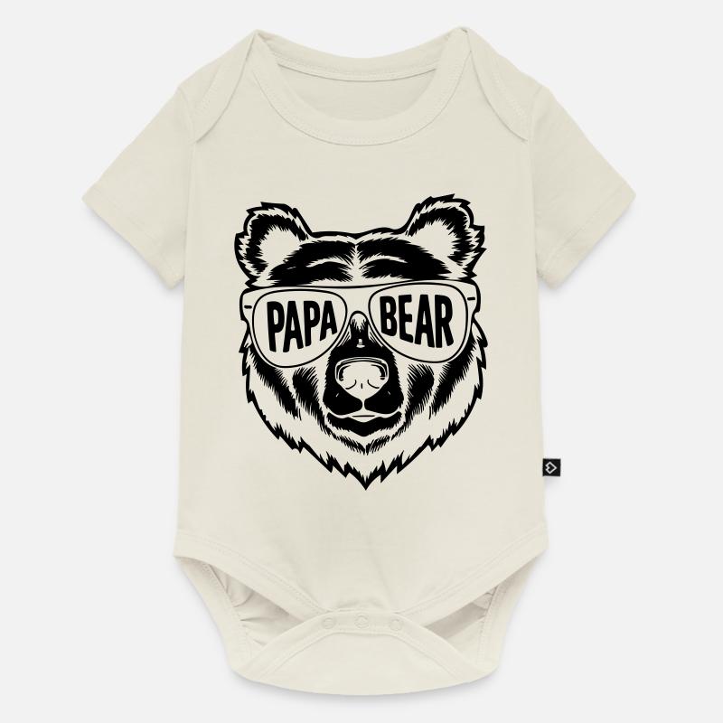 papa ours - Body à manches courtes Premium Bébé - blanc cassé