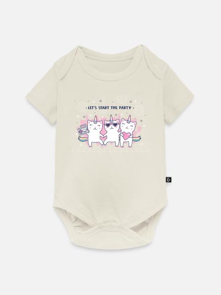 Einhorn Kätzchen - Baby Premium Kurzarmbody - Naturweiß