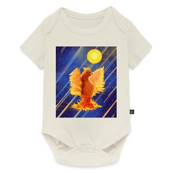 Kosmisch leuchtender Feuervogel: Cyber-Semurg - Baby Premium Kurzarmbody - Naturweiß - Vorne