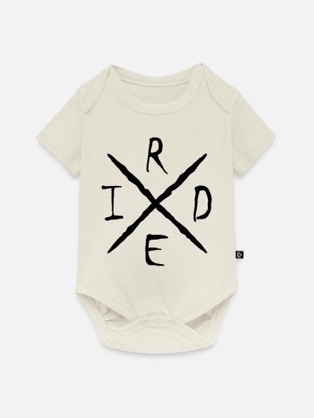 ride cross - Baby Premium Kurzarmbody - Naturweiß